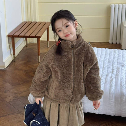 ショートコート・ジャケット・ジャンパー ボアジャケット アウター ジップアップ 腕ライン 刺繍入り もこもこ素材【mh0011398】