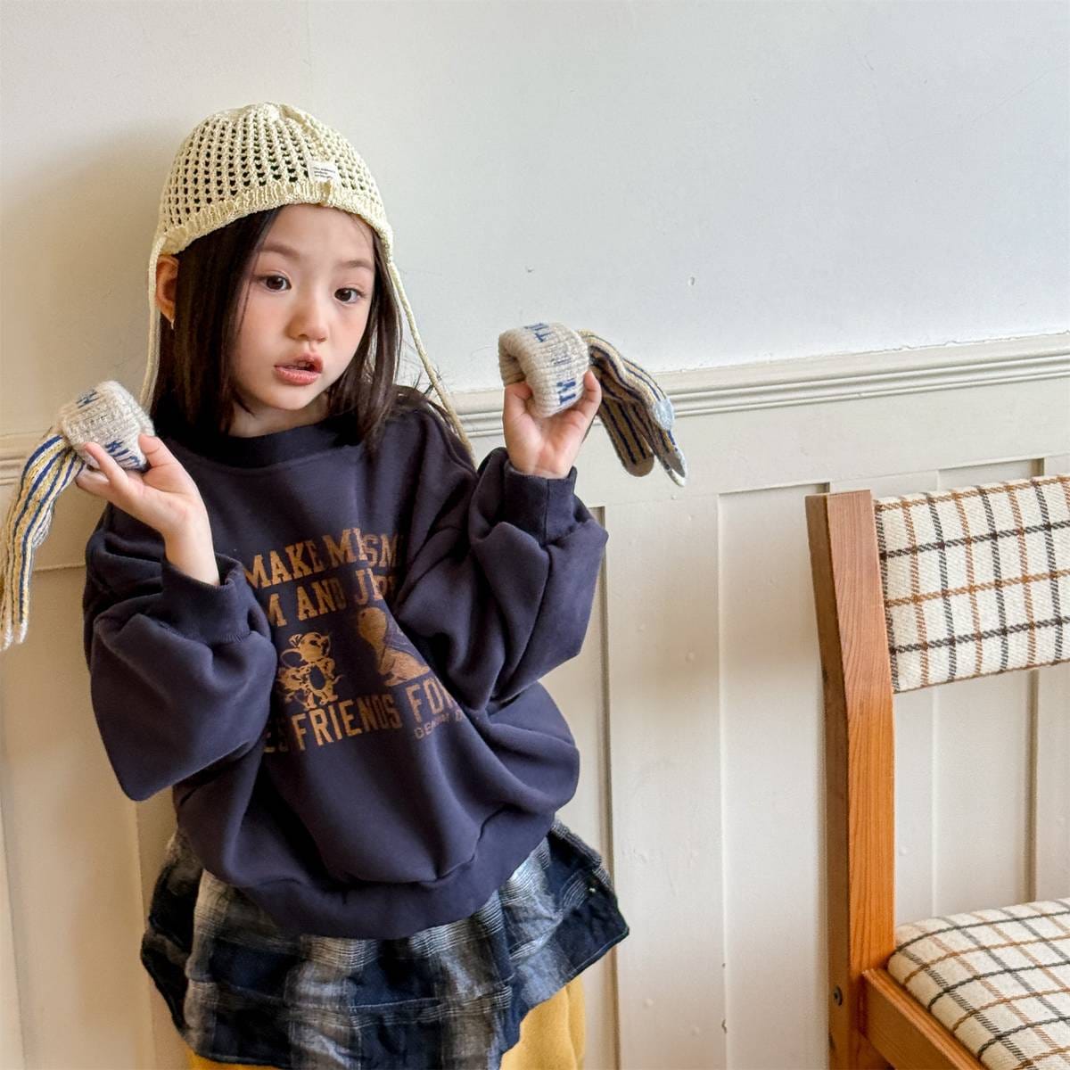 トレーナー・フーディ 長袖スウェットトレーナー 裏起毛 プリントロゴ入り カジュアルトップス【mh0011399】