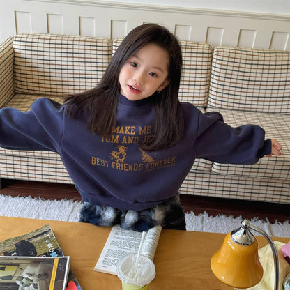 トレーナー・フーディ 長袖スウェットトレーナー 裏起毛 プリントロゴ入り カジュアルトップス【mh0011399】