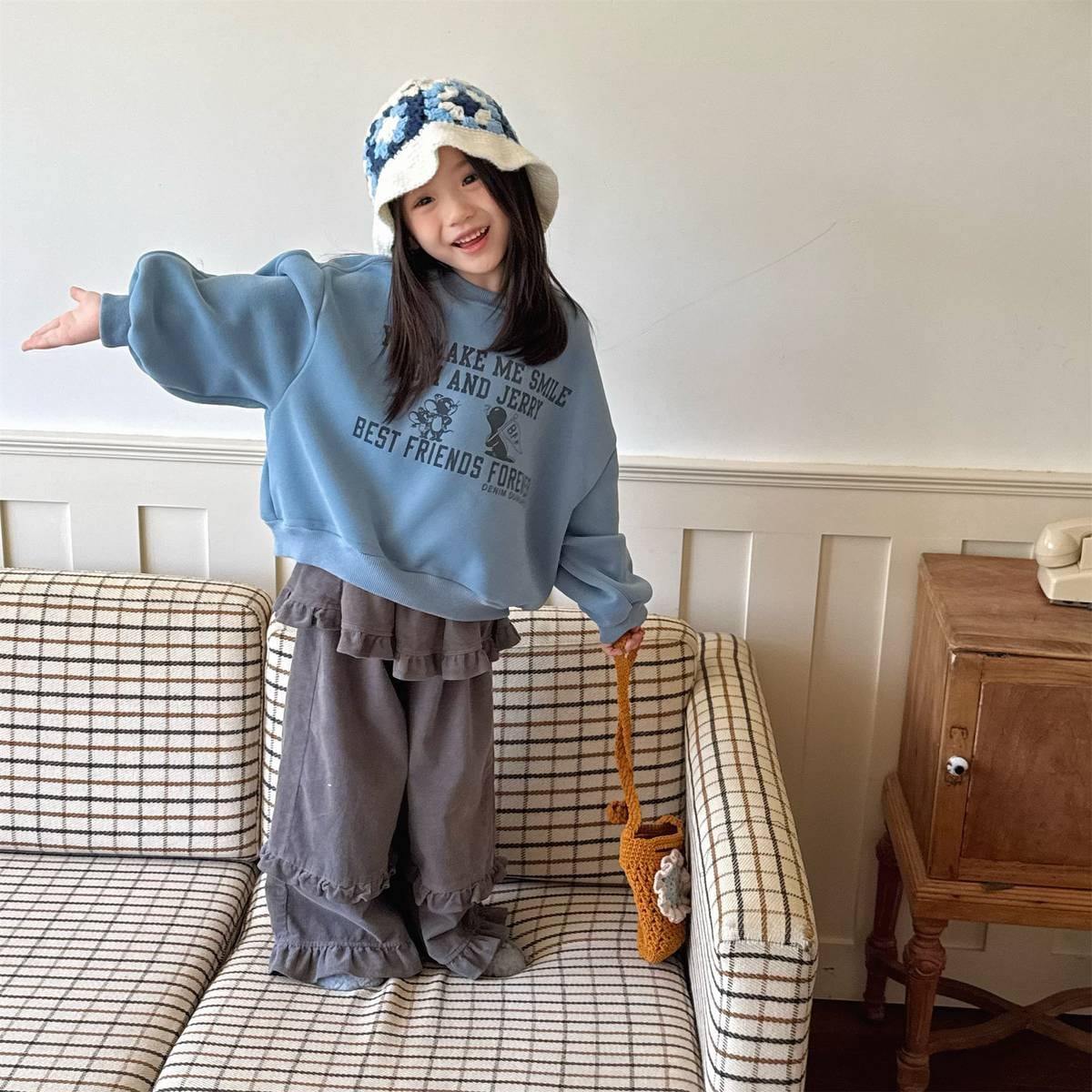 トレーナー・フーディ 長袖スウェットトレーナー 裏起毛 プリントロゴ入り カジュアルトップス【mh0011399】