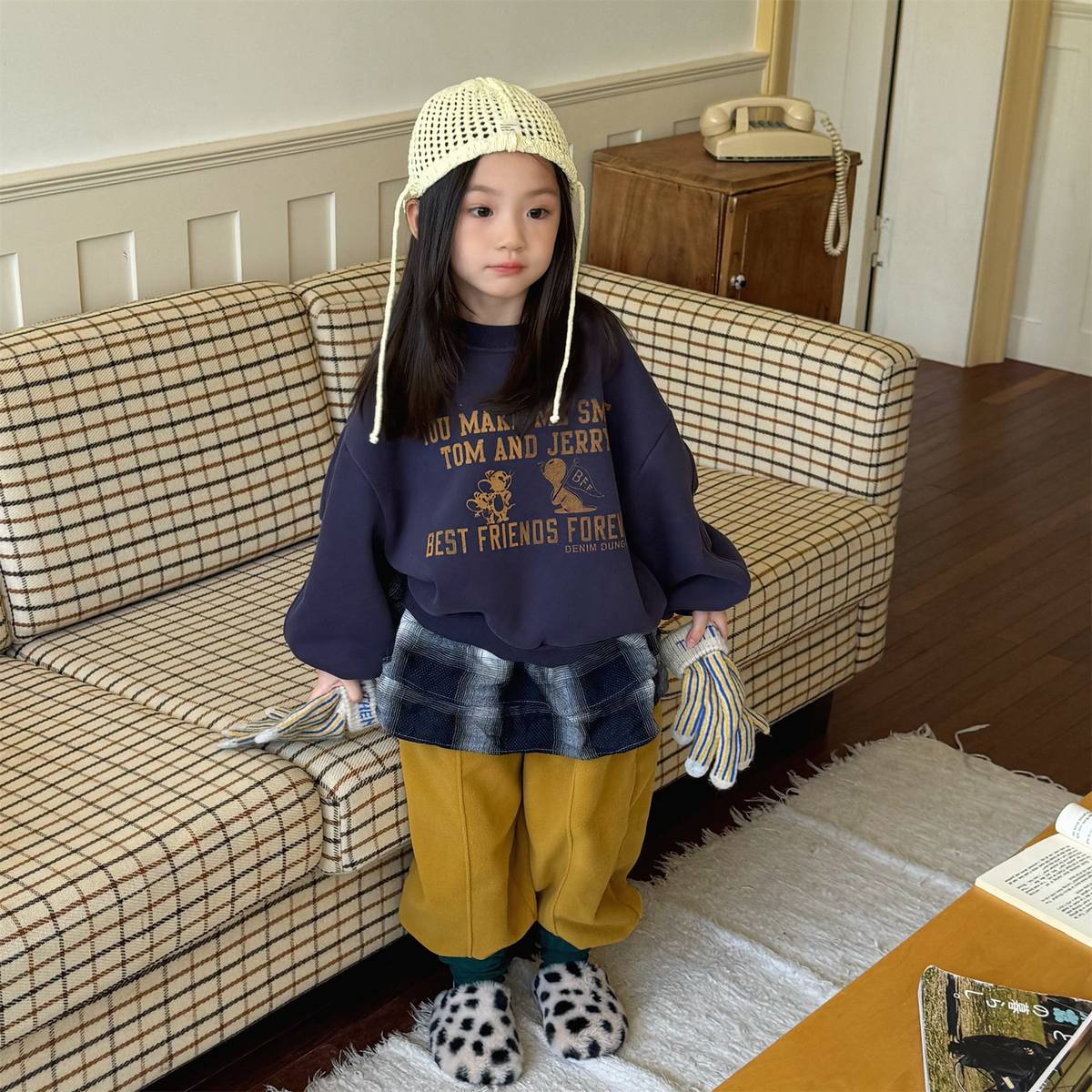 トレーナー・フーディ 長袖スウェットトレーナー 裏起毛 プリントロゴ入り カジュアルトップス【mh0011399】