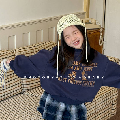 トレーナー・フーディ 長袖スウェットトレーナー 裏起毛 プリントロゴ入り カジュアルトップス【mh0011399】