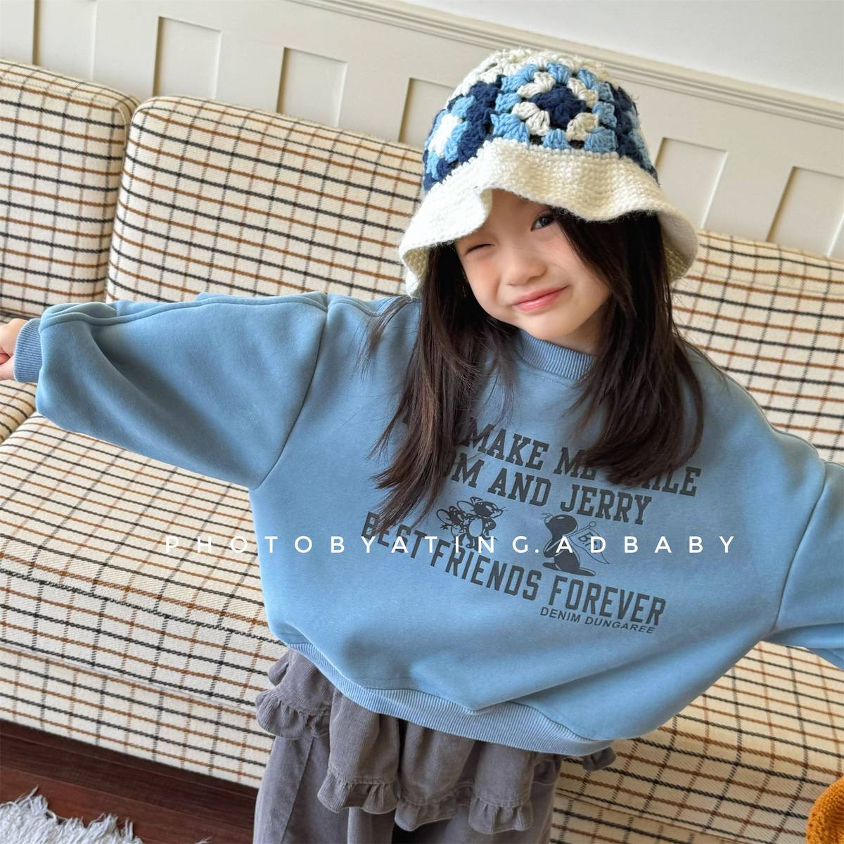 トレーナー・フーディ 長袖スウェットトレーナー 裏起毛 プリントロゴ入り カジュアルトップス【mh0011399】