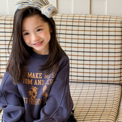 トレーナー・フーディ 長袖スウェットトレーナー 裏起毛 プリントロゴ入り カジュアルトップス【mh0011399】