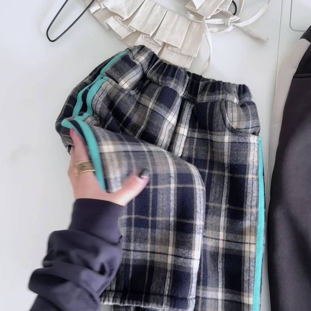 ロングパンツ・スウェットパンツ 裏起毛スウェットパンツ ロングパンツ カジュアル チェック サイドライン【mh0011402】