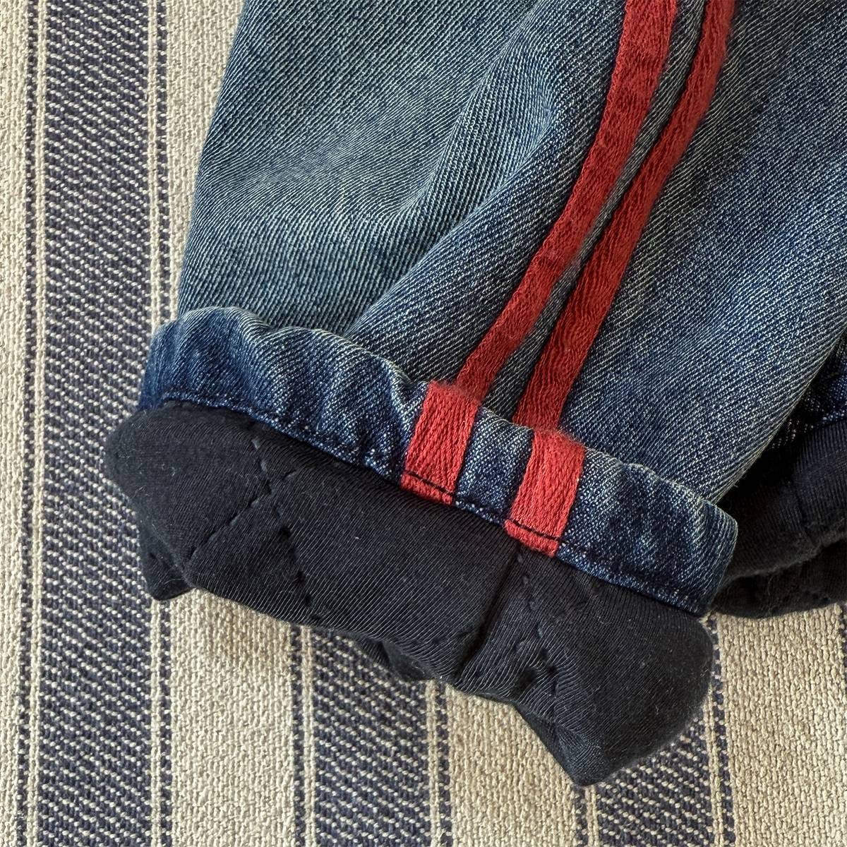 ロングパンツ・スウェットパンツ デニムロングパンツ 裏キルティング 中綿入り ジーンズ 長ズボン【mh0011403】