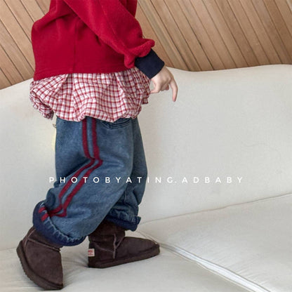 ロングパンツ・スウェットパンツ デニムロングパンツ 裏キルティング 中綿入り ジーンズ 長ズボン【mh0011403】