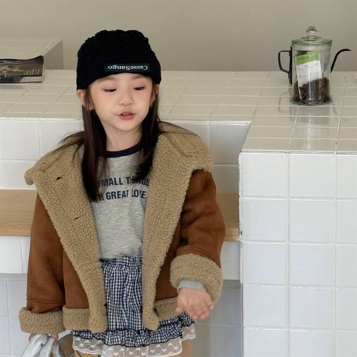 ショートコート・ジャケット・ジャンパー フェイクムートンジャケット ボア裏地 スエード調素材 もこもこアウター【mh0011404】