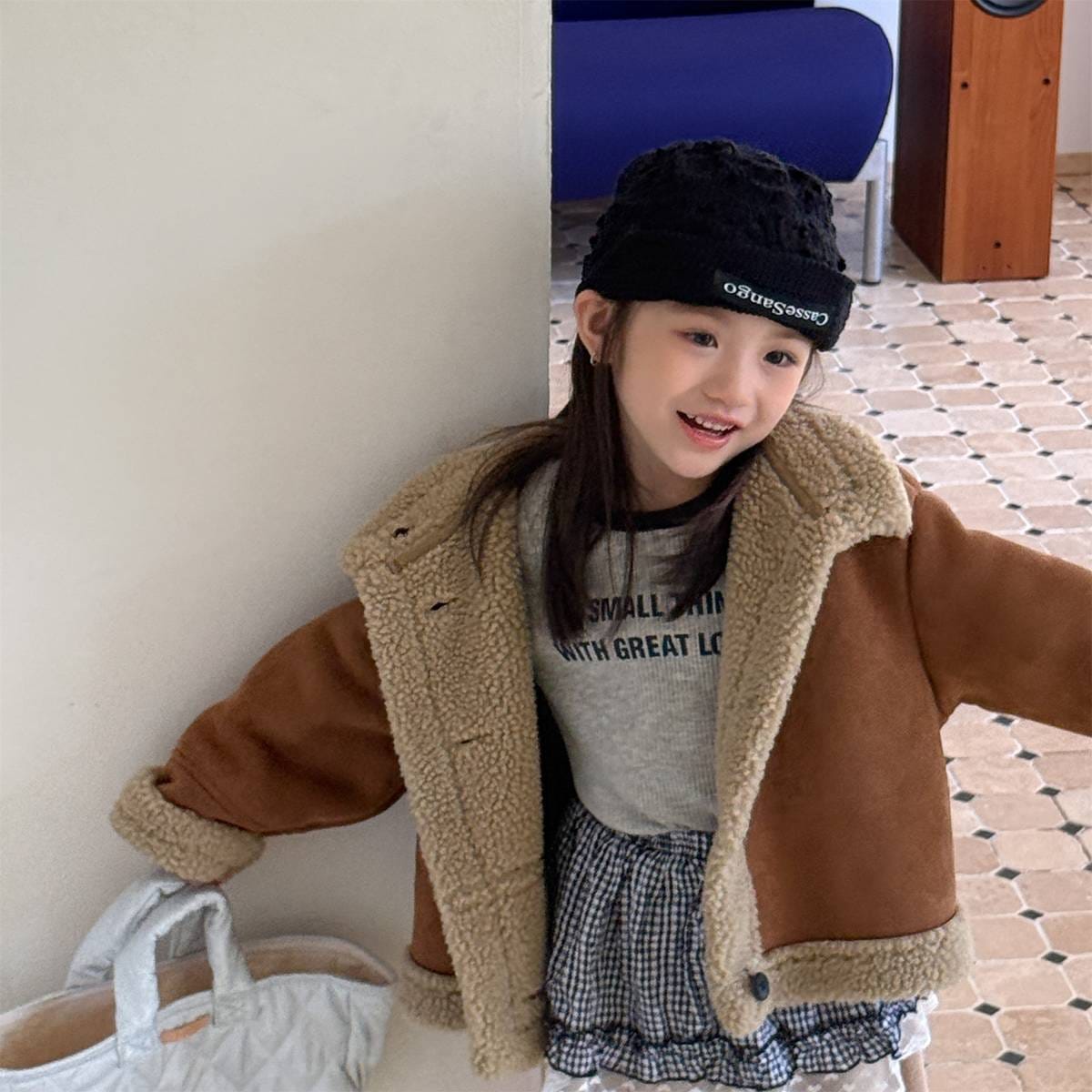 ショートコート・ジャケット・ジャンパー フェイクムートンジャケット ボア裏地 スエード調素材 もこもこアウター【mh0011404】