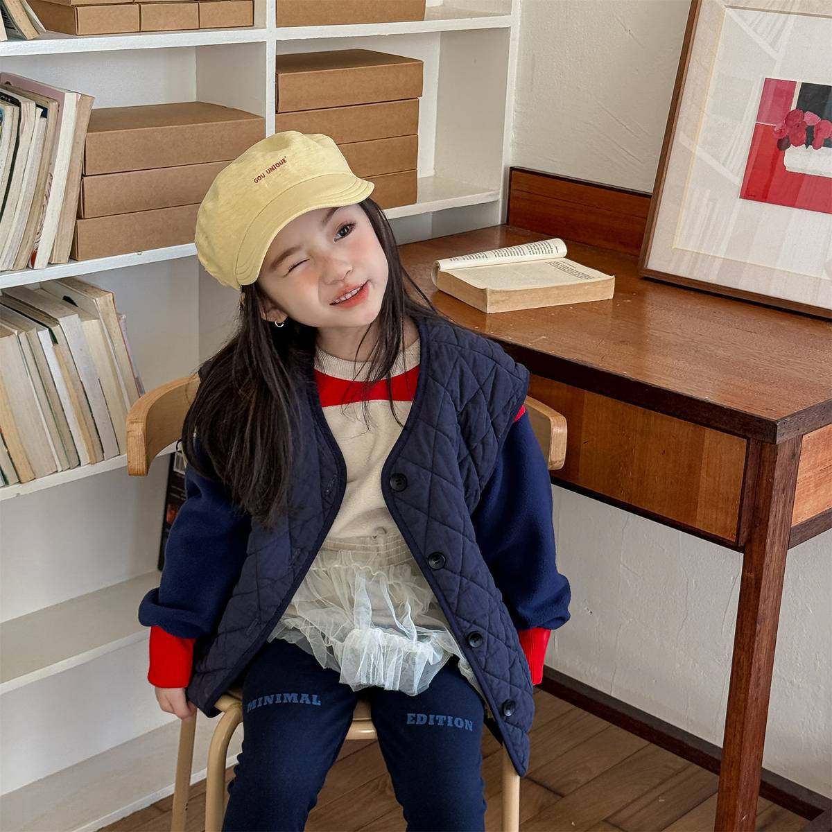 ベスト キルティングベスト ノースリーブ 刺繍ロゴ 中綿入り アウター【mh0011411】