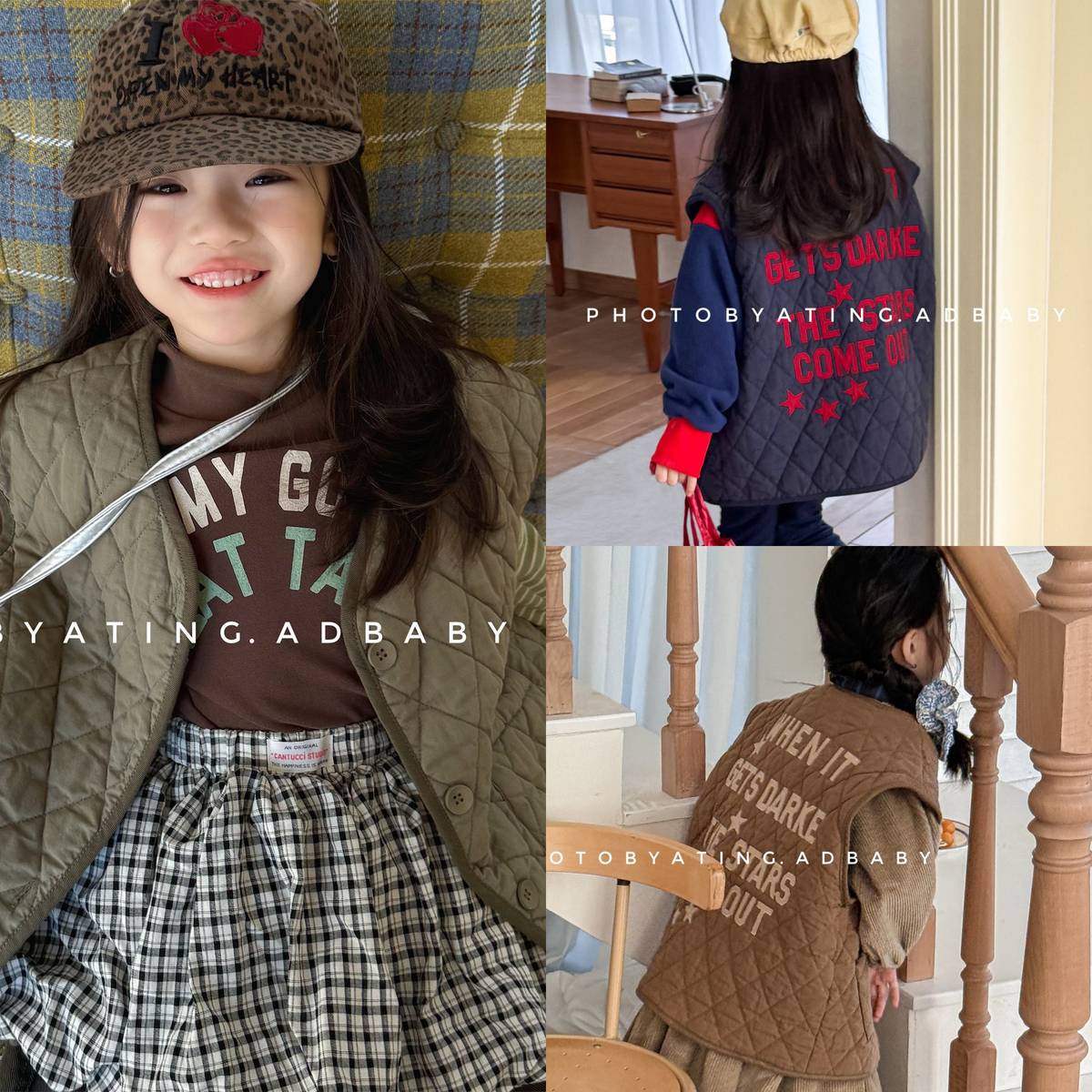 ベスト キルティングベスト ノースリーブ 刺繍ロゴ 中綿入り アウター【mh0011411】