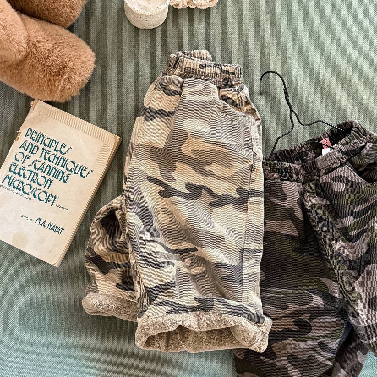 ロングパンツ・スウェットパンツ カモフラ柄ロングパンツ 裏起毛 長ズボン カジュアルパンツ【mh0011414】