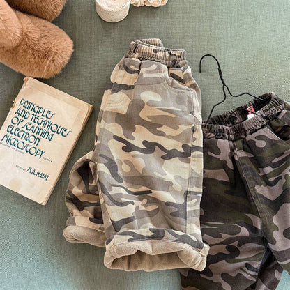 ロングパンツ・スウェットパンツ カモフラ柄ロングパンツ 裏起毛 長ズボン カジュアルパンツ【mh0011414】