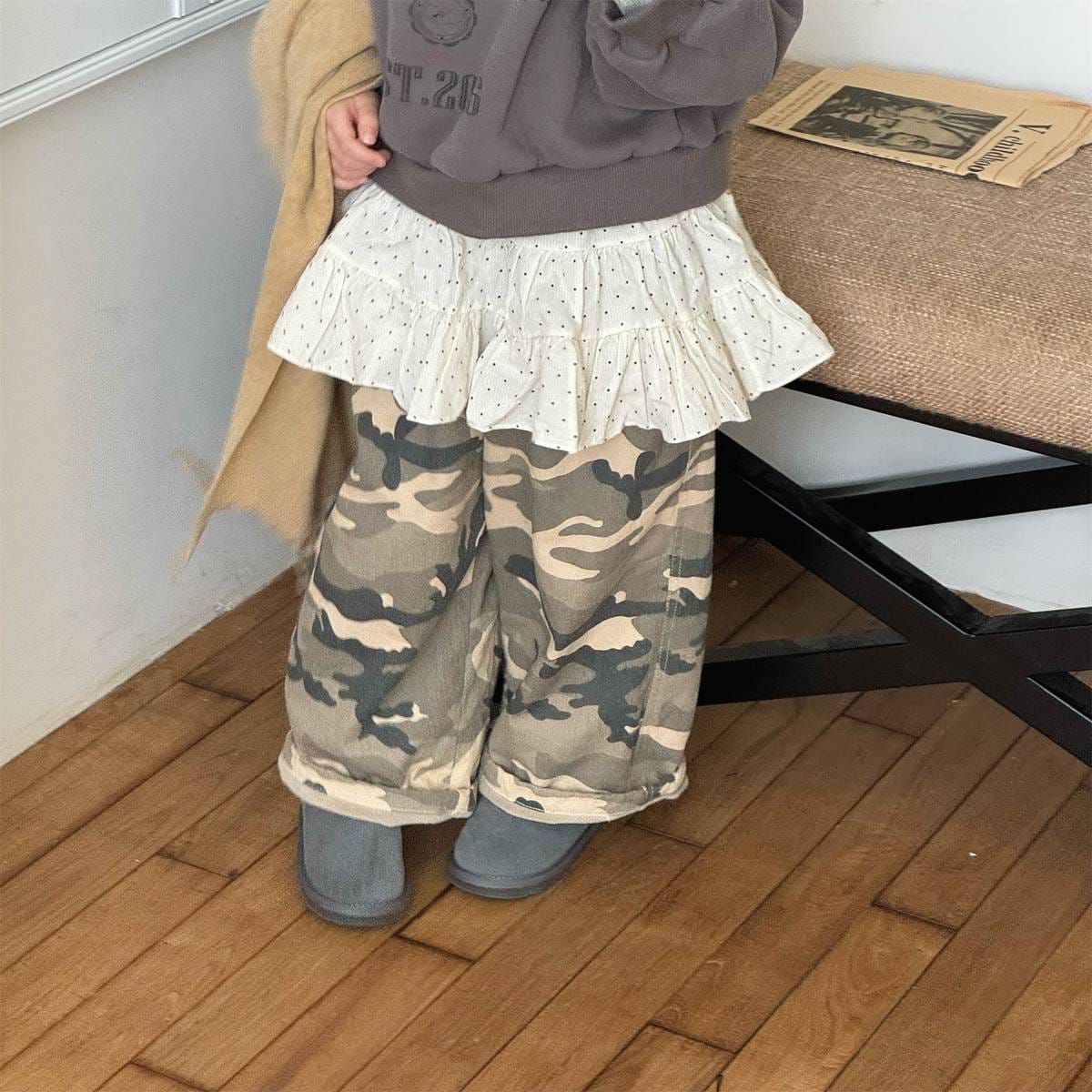 ロングパンツ・スウェットパンツ カモフラ柄ロングパンツ 裏起毛 長ズボン カジュアルパンツ【mh0011414】