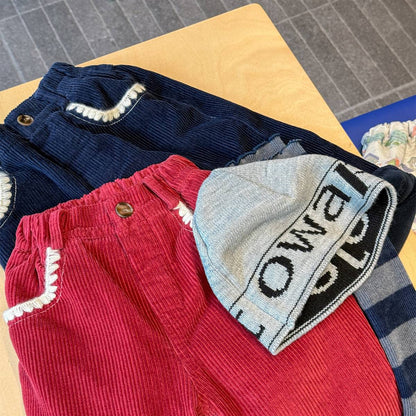 ロングパンツ・スウェットパンツ コーデュロイロングパンツ 裏起毛 暖か長ズボン コットン素材【mh0011415】