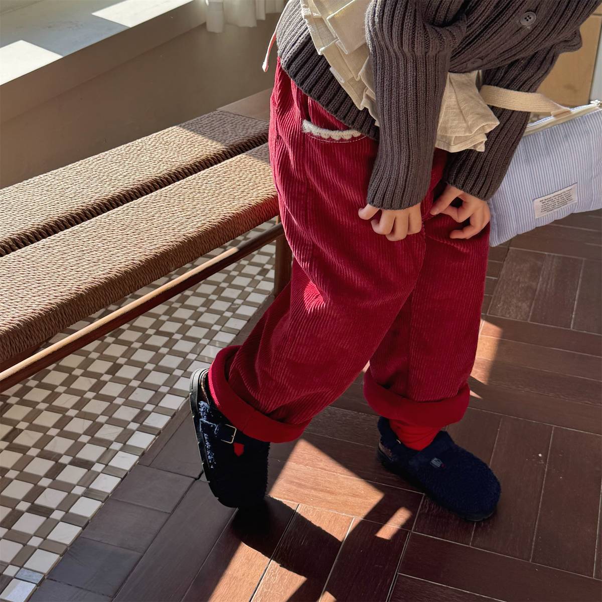 ロングパンツ・スウェットパンツ コーデュロイロングパンツ 裏起毛 暖か長ズボン コットン素材【mh0011415】