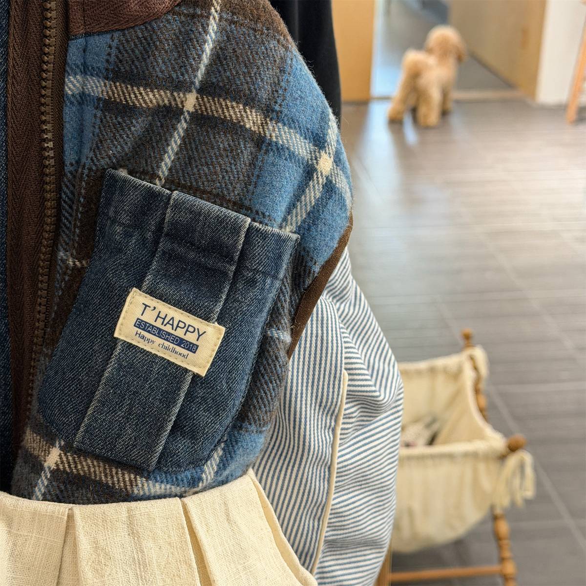 ベスト チェック柄ベスト 裏ボア デニムポケット 中綿入り アウター【mh0011418】