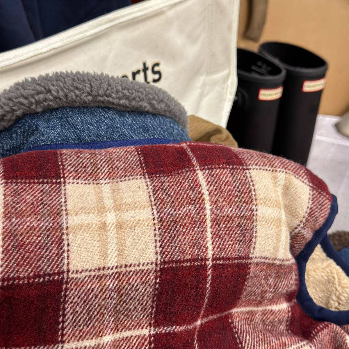 ベスト チェック柄ベスト 裏ボア デニムポケット 中綿入り アウター【mh0011418】