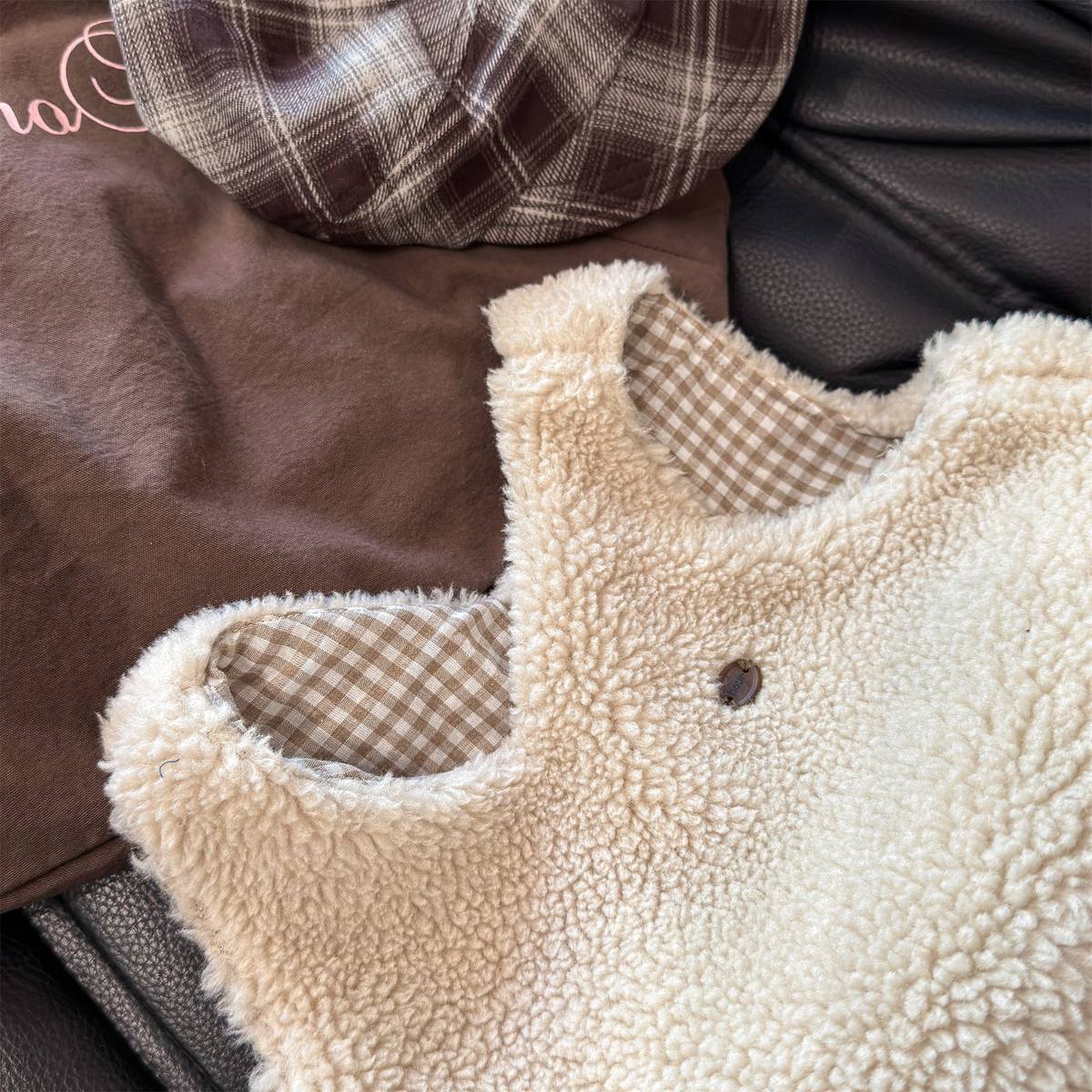 ノースリーブワンピース シープボアジャンパースカート ノースリーブ ふわふわ素材 ワンピース【mh0011420】