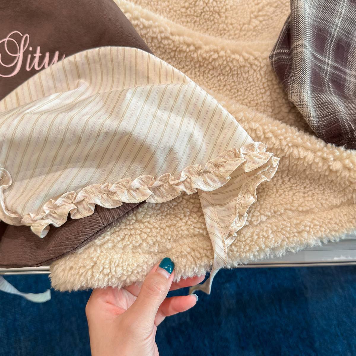 ノースリーブワンピース シープボアジャンパースカート ノースリーブ ふわふわ素材 ワンピース【mh0011420】