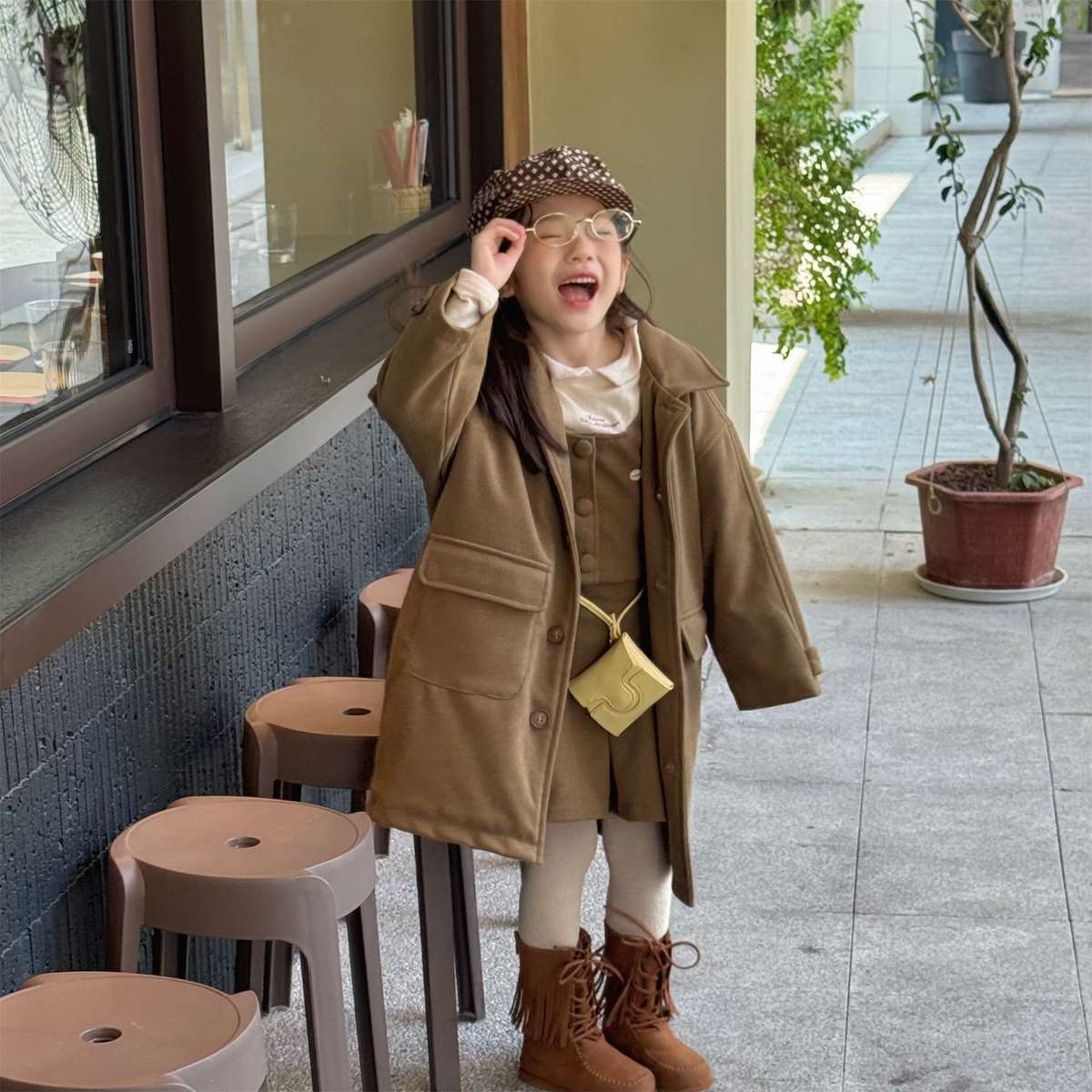 ロングコート コート ジャケット ウール調素材 ミディアム丈 アウター【mh0011421】