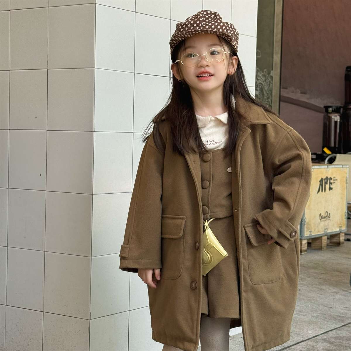 ロングコート コート ジャケット ウール調素材 ミディアム丈 アウター【mh0011421】