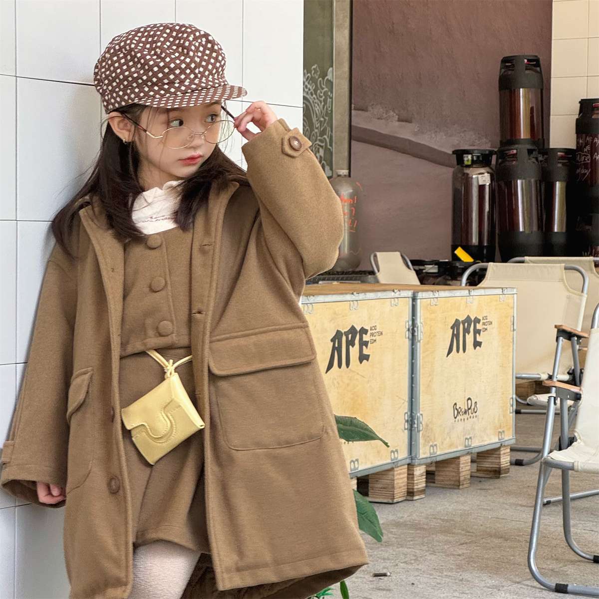 ロングコート コート ジャケット ウール調素材 ミディアム丈 アウター【mh0011421】