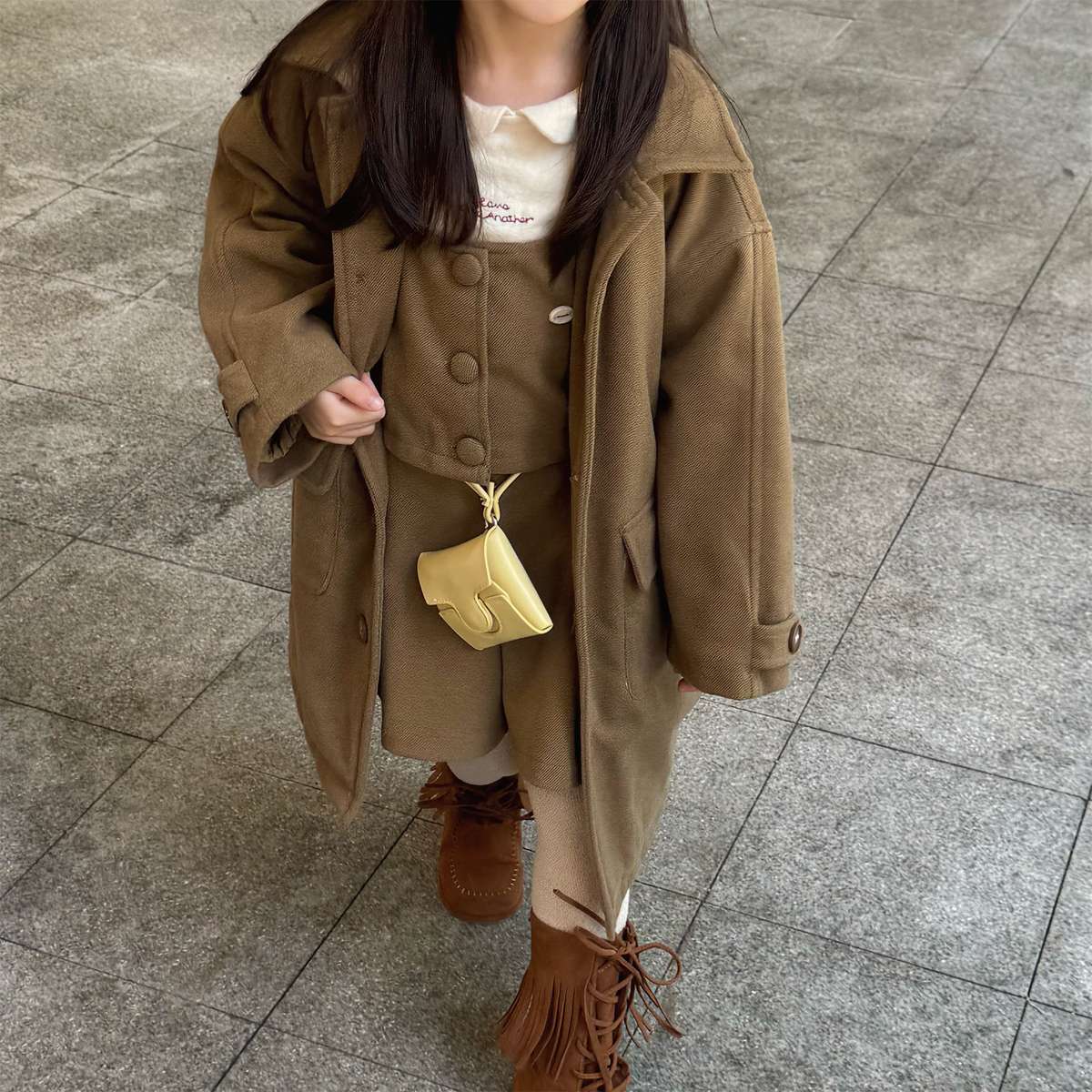 ロングコート コート ジャケット ウール調素材 ミディアム丈 アウター【mh0011421】