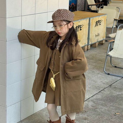 ロングコート コート ジャケット ウール調素材 ミディアム丈 アウター【mh0011421】