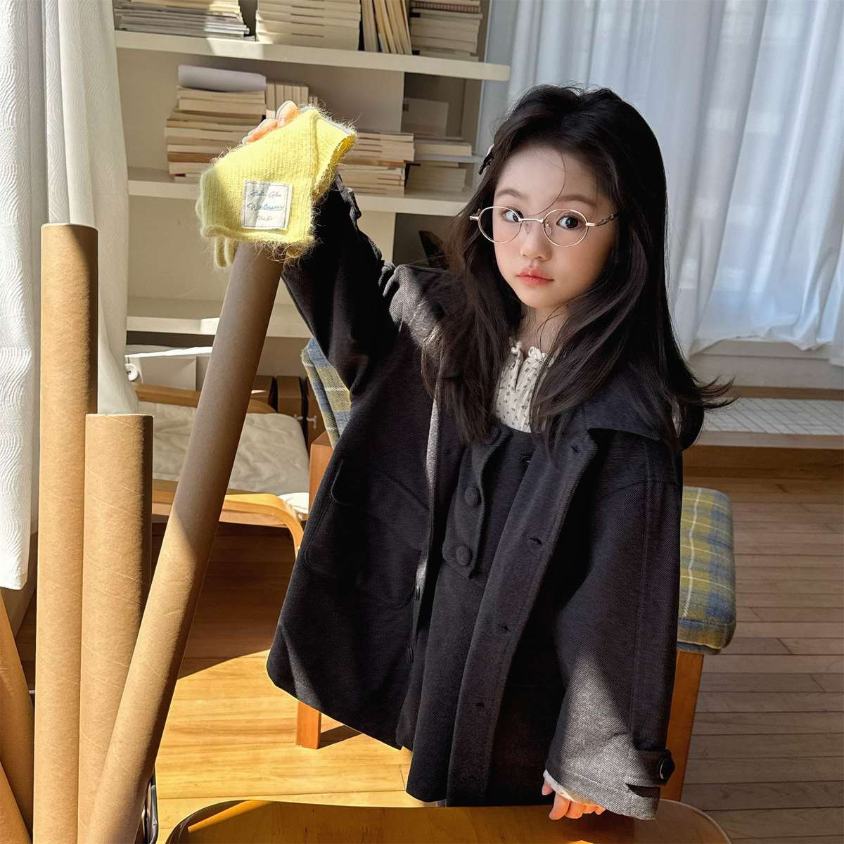 ロングコート コート ジャケット ウール調素材 ミディアム丈 アウター【mh0011421】