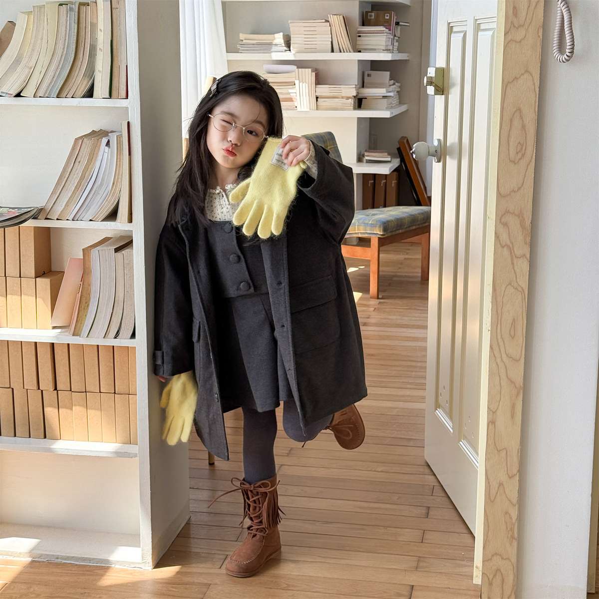 ロングコート コート ジャケット ウール調素材 ミディアム丈 アウター【mh0011421】