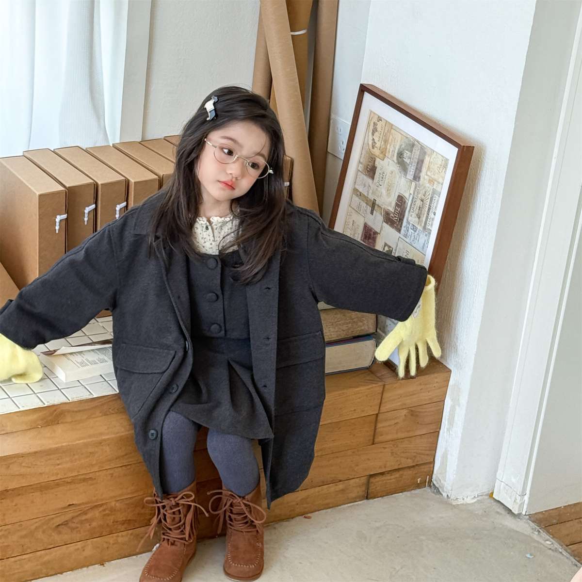 ロングコート コート ジャケット ウール調素材 ミディアム丈 アウター【mh0011421】