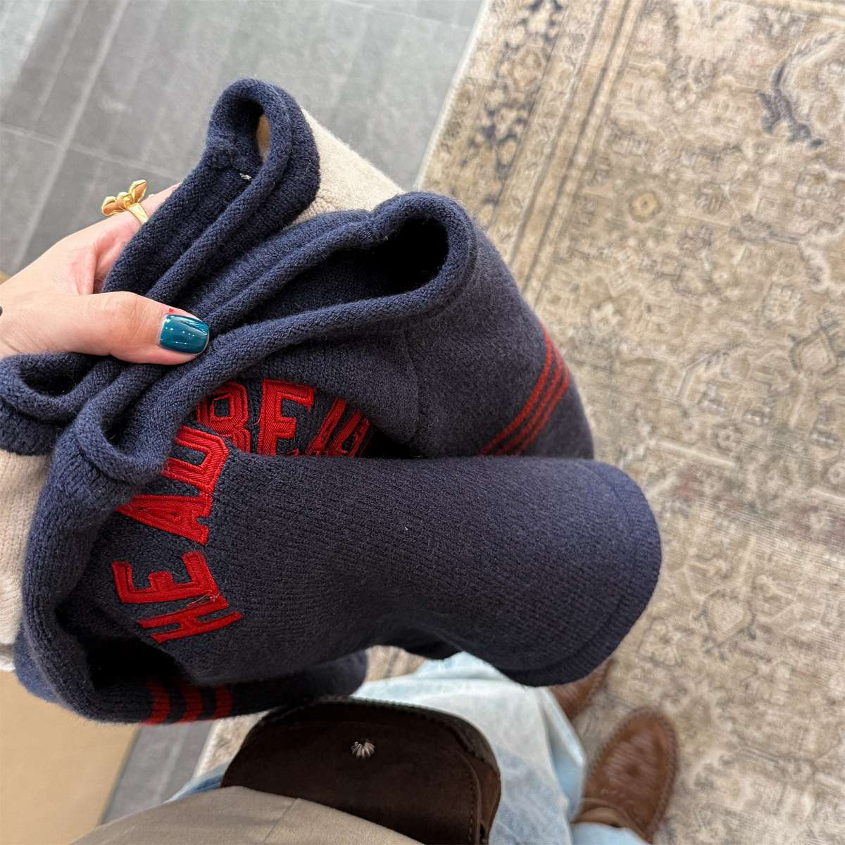 ニット・セーター 長袖セーター ニット素材 ラグラン袖 刺繡ロゴ トップス【mh0011422】