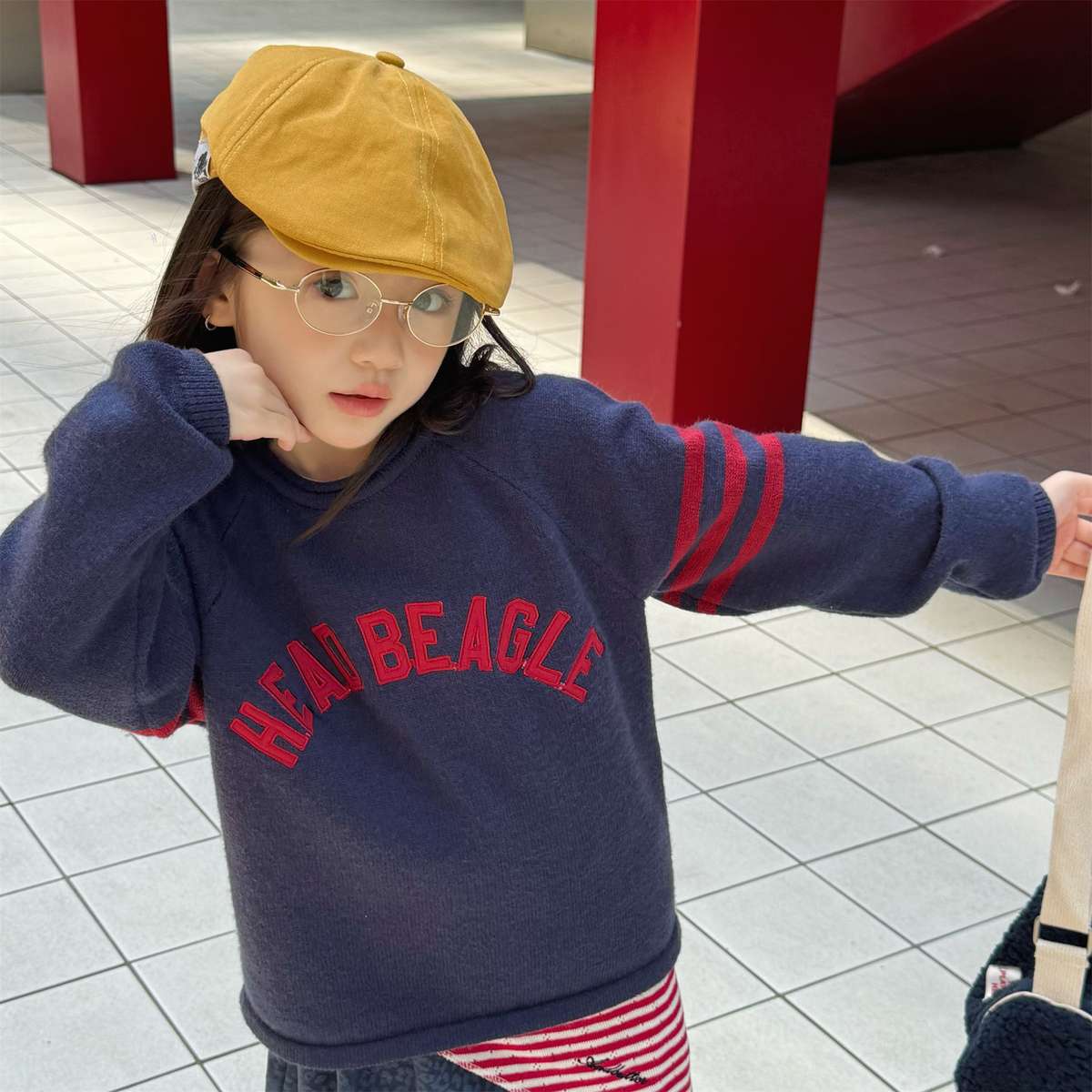 ニット・セーター 長袖セーター ニット素材 ラグラン袖 刺繡ロゴ トップス【mh0011422】