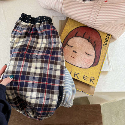 ロングパンツ・スウェットパンツ パッチワークロングパンツ デニム調 キルティング 中綿入り【mh0011424】