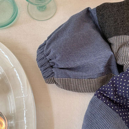 ロングパンツ・スウェットパンツ パッチワークロングパンツ デニム調 キルティング 中綿入り【mh0011424】