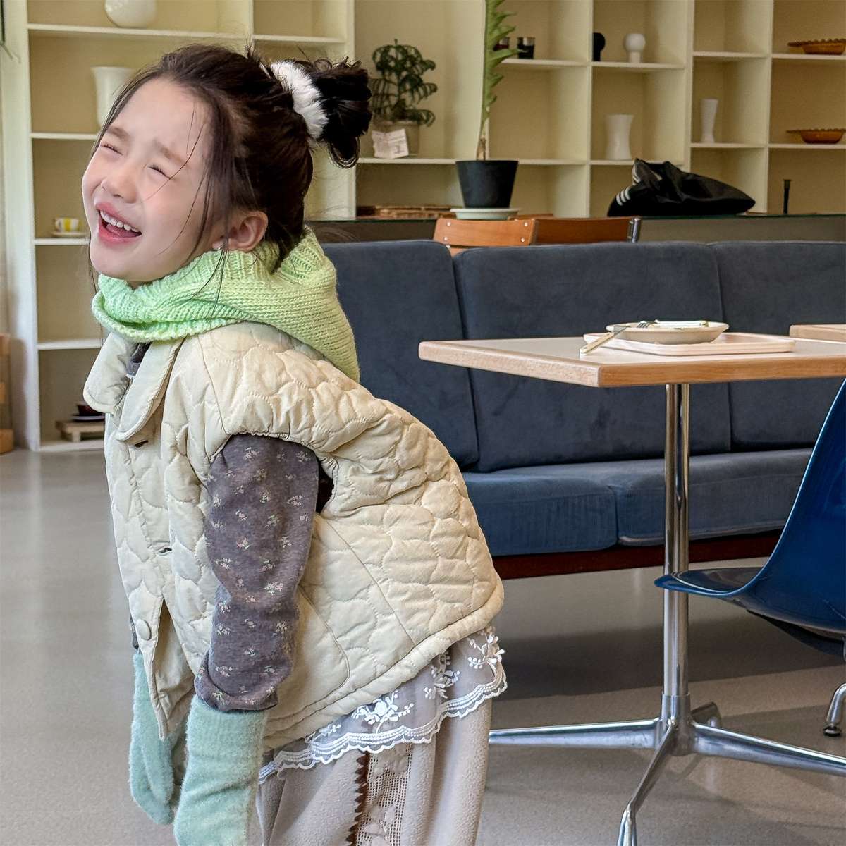 ベスト キルティングベスト ノースリーブ 中綿入り 花柄プリント【mh0011425】