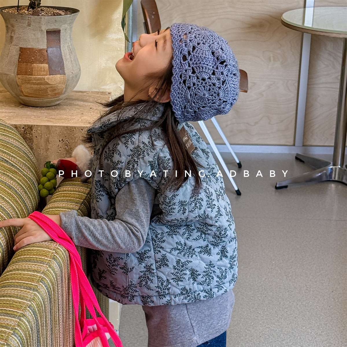 ベスト キルティングベスト ノースリーブ 中綿入り 花柄プリント【mh0011425】