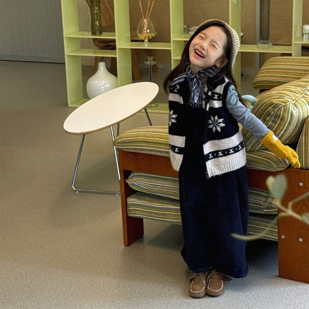 ベスト ニットベスト ジップアップ ノルディック柄 ノースリーブ トップス【mh0011429】