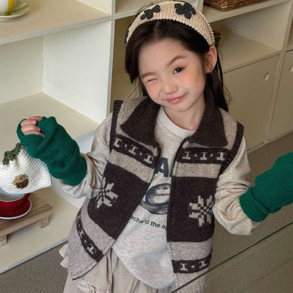 ベスト ニットベスト ジップアップ ノルディック柄 ノースリーブ トップス【mh0011429】