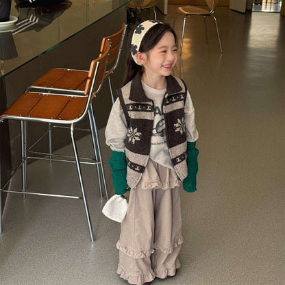 ベスト ニットベスト ジップアップ ノルディック柄 ノースリーブ トップス【mh0011429】