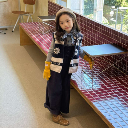 ベスト ニットベスト ジップアップ ノルディック柄 ノースリーブ トップス【mh0011429】