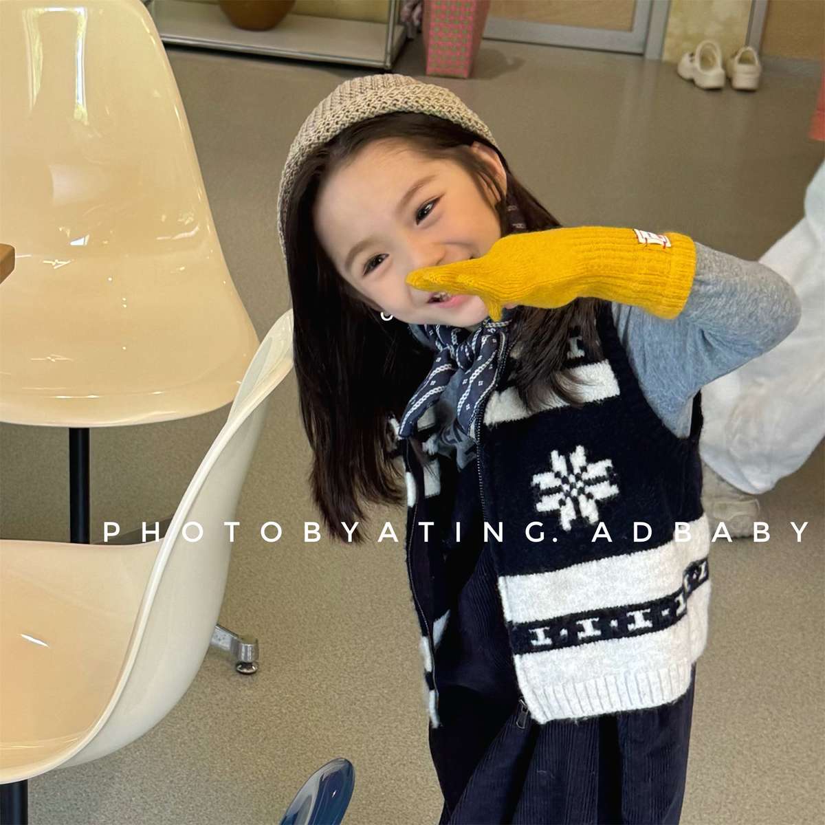 ベスト ニットベスト ジップアップ ノルディック柄 ノースリーブ トップス【mh0011429】