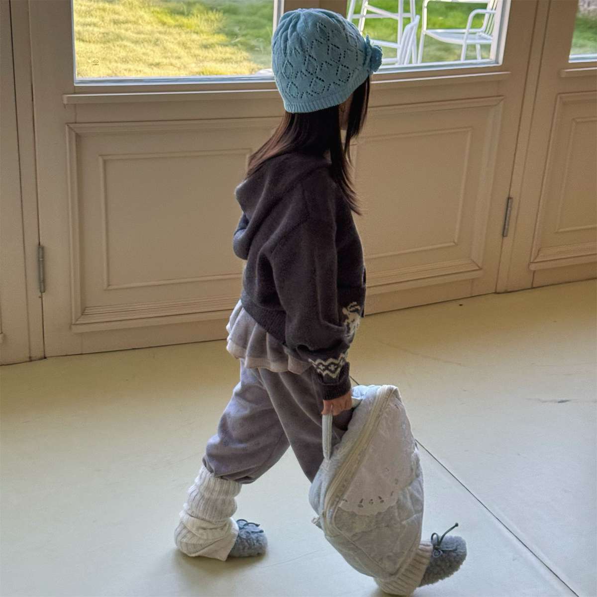 カーディガン・パーカー ニットフーディ ジップアップ ノルディック柄 カーディガン【mh0011430】