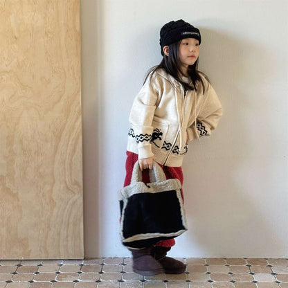 カーディガン・パーカー ニットフーディ ジップアップ ノルディック柄 カーディガン【mh0011430】