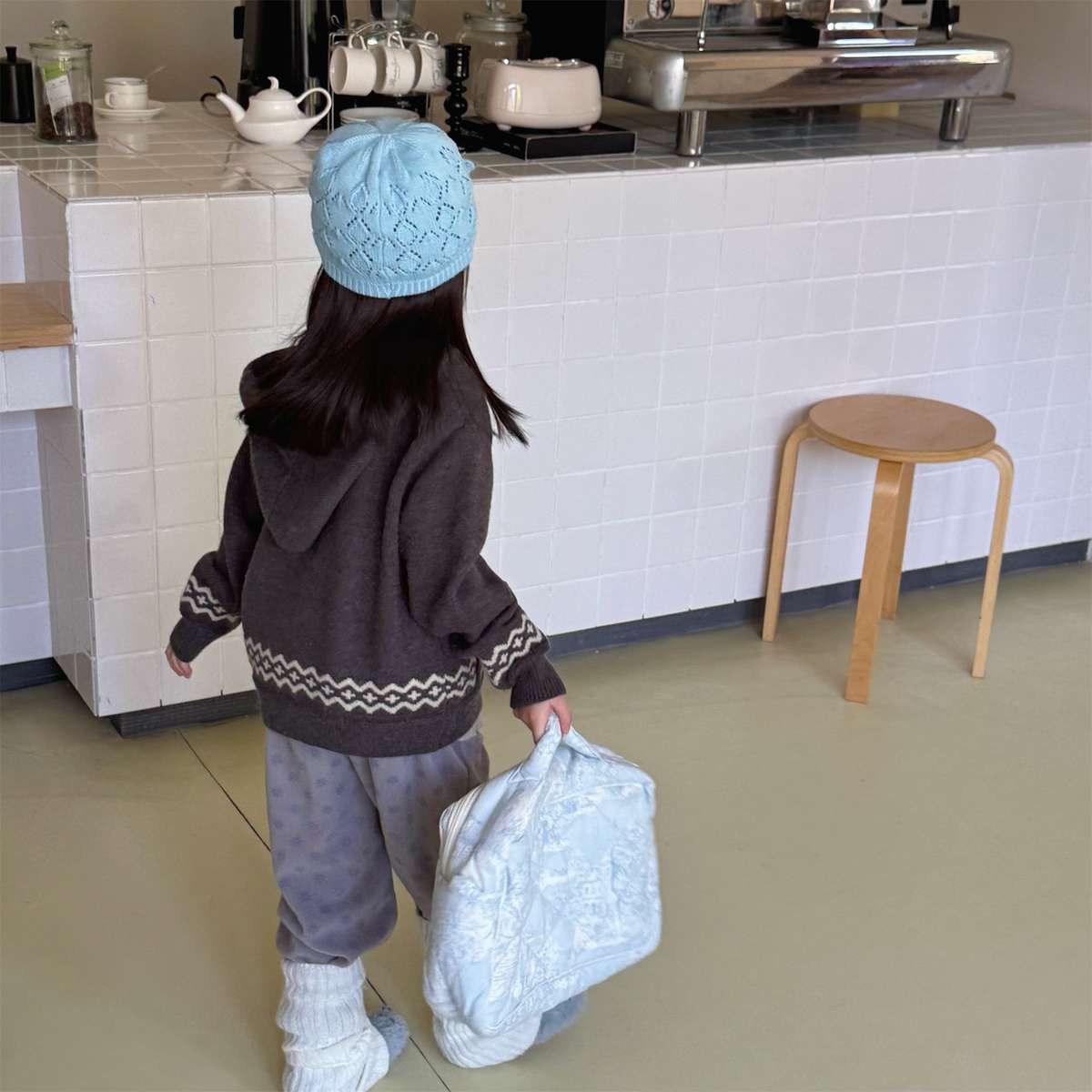 カーディガン・パーカー ニットフーディ ジップアップ ノルディック柄 カーディガン【mh0011430】