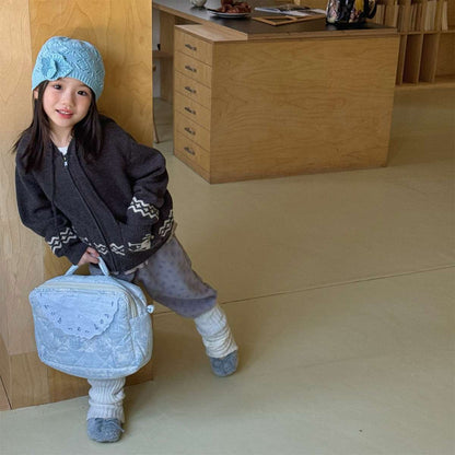 カーディガン・パーカー ニットフーディ ジップアップ ノルディック柄 カーディガン【mh0011430】