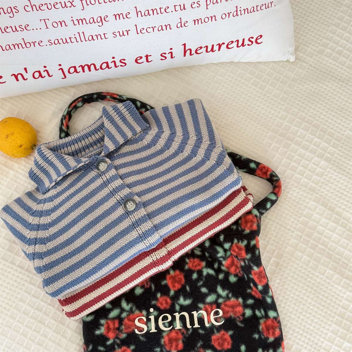 カーディガン・パーカー ボーダーニットカーディガン 襟付き 長袖 ボタン開閉 トップス【mh0011431】