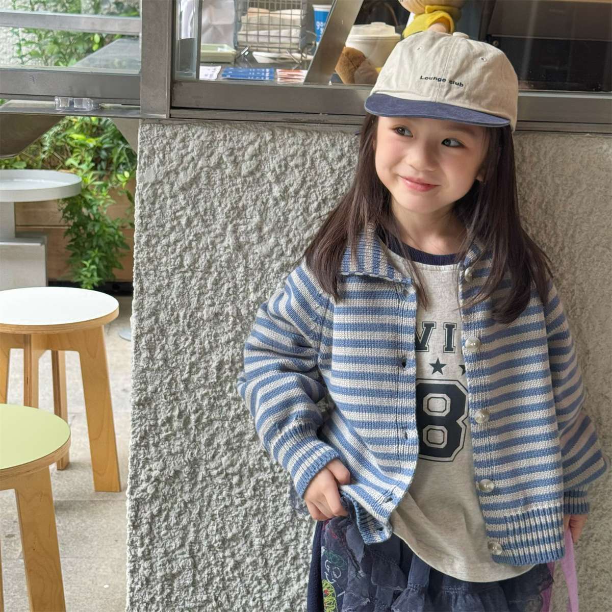 カーディガン・パーカー ボーダーニットカーディガン 襟付き 長袖 ボタン開閉 トップス【mh0011431】