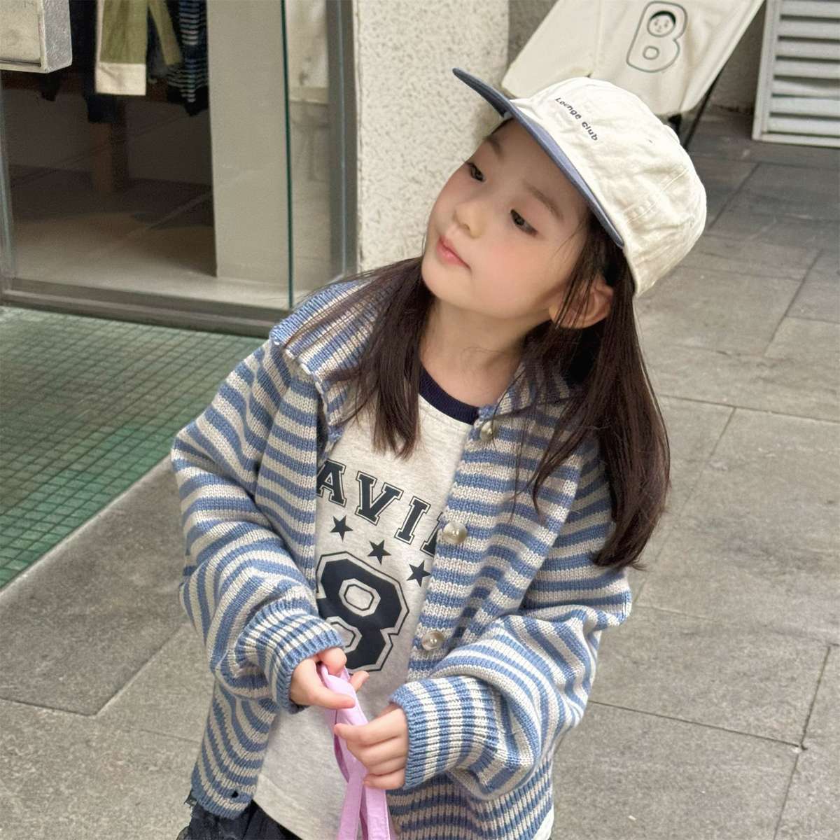 カーディガン・パーカー ボーダーニットカーディガン 襟付き 長袖 ボタン開閉 トップス【mh0011431】